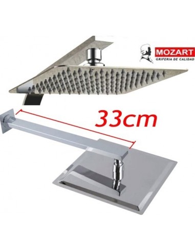 Ducha  Acero  Inox    C/ Brazo 33 Cm  Cuadrada  6"   " Mozart "   ( 15 * 15 Cm )