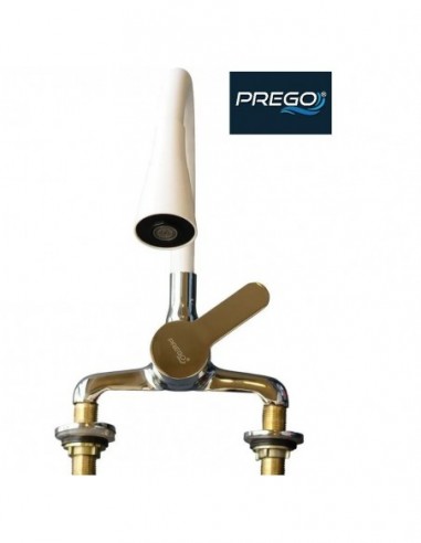 Griferia  Mezcladora  Mesada * Monocomando Pico  Flex  Goma * Blanco   " Prego "  Cierre Ceramico