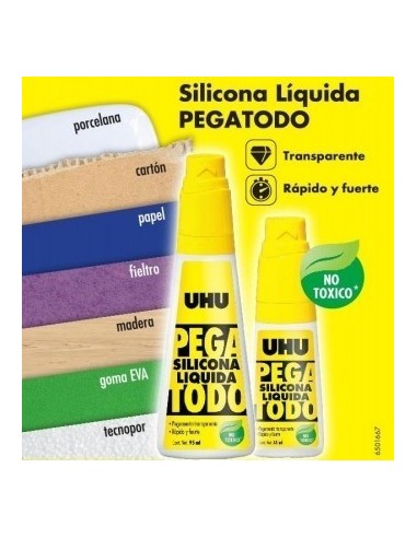 Adhesivo   Silicona Liquida    " Uhu "   95 Ml.  " Pegatodo "      * Alemania