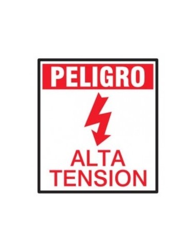 Cartel    " Peligro  Alta  Tension "  400 * 45o Mm       - Rojo