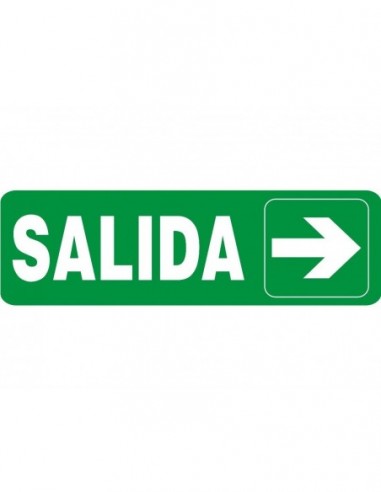 Cartel    " Salida  Emergencia  ( Derecha ) "   140 * 41o Mm       - Verde