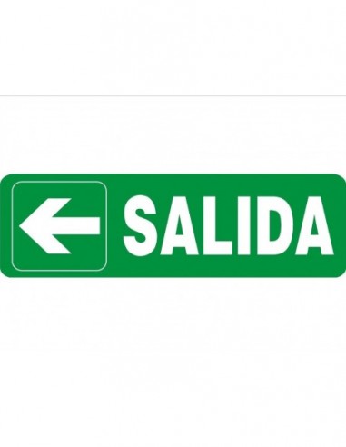 Cartel    " Salida  Emergencia  ( Izquierda ) "   140 * 41o Mm       - Verde