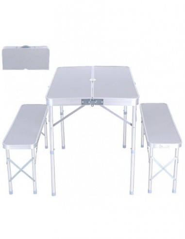 Mesa       Plegable  Valija  + 4  Bancos De Camping  " Kushiro "  86 * 67 * 67 Cm