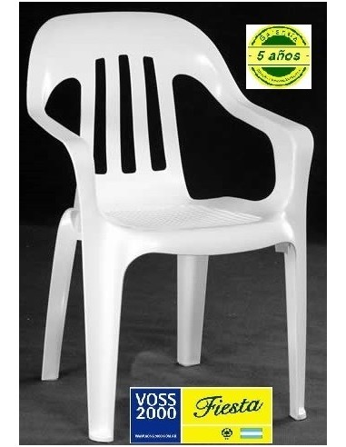 Silla    / Sillon  "fiesta"  Blanca   Rejillada      Voss 2000   * 5 Años Garantia   Resit  205 Kg