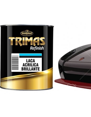 Laca Automotor  Acrilica  Negra                Brillante   1 Lts     " Trimas "  Monocomponente , Secado Rapido