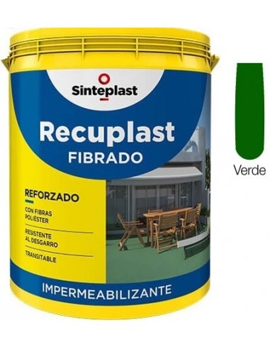 Impermeabilizante  Recuplast  Fibrado  Verde  Cemento  10 Kg  Sinteplast