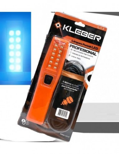 Portatil  De  12   Led Plus  - 12 V  Pinzas  P/ Baterias   " Kleber "  Ind. Arg. C/ 5mts