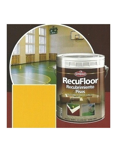 Pisos  Deportivos  Acrilico   Amarillo  20 Lts      Recufloor      Recub  Decorativo   Sinteplast