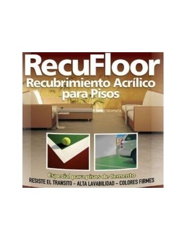 Pisos  Deportivos  Acrilico   Blanco  20 Lts      Recufloor      Recub  Decorativo   Sinteplast