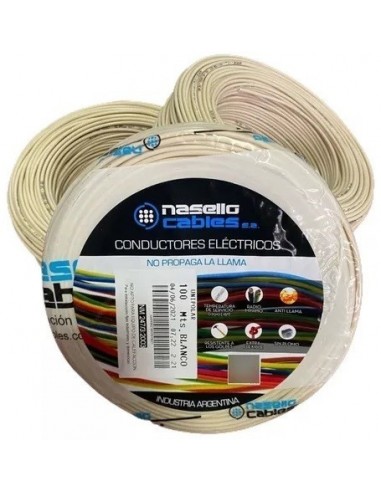 Cable  Unipolar  * Bobina  Precio * Mts   1 *  1 Mm  Blanco    " Nasello  " (*bobina *1000mts)  Iram-nm 247-3 – Iec 60227-3