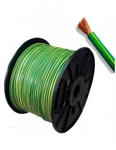 Cable  Unipolar  * Bobina  Precio * Mts   1 *  1.5 Mm  Verde Amarillo  " Nasello  " (*bobina *900mts)  Iram-nm 247-3 – Iec 