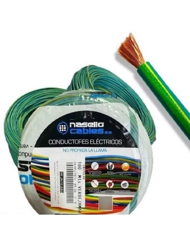 Cable  Unipolar  * Bobina  Precio * Mts   1 *  4 Mm  Verde 7 Amr  " Nasello  " (*bobina *300/400mts)  Iram-nm 247-3 – Iec 6