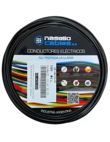 Cable  Unipolar  1 *  1.5 Mm  Negro              100  Mts.  " Nasello "  Iram-nm 247-3 – Iec 60227-3 