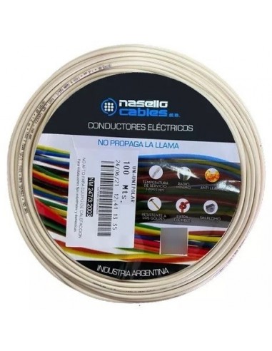 Cable  Unipolar  1 *  2.5 Mm  Blanco            100  Mts.  " Nasello "  Iram-nm 247-3 – Iec 60227-3 