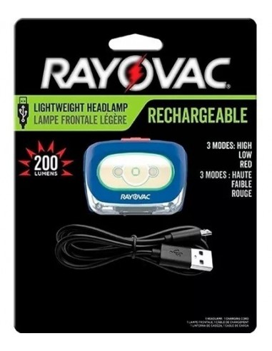 Linterna        Tipo    Minero  * Recargable  1 Led Super  1  200 Lum    2 Hs.  " Rayovac "   50 Mts De Alcance Xxx