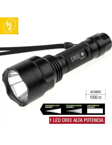 Linterna    1 Led  Creed Ultra Bright  Metal "nova"  3 Aaa