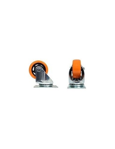 Rueda  Pvc   Alta  Resistencia   Giratoria     50 Mm  Res *  60 Kg  " Naranja "