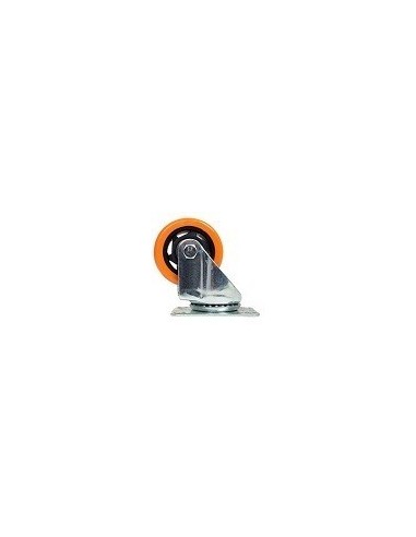 Rueda  Pvc   Alta  Resistencia   Giratoria     75 Mm  Res *  80 Kg  " Naranja "