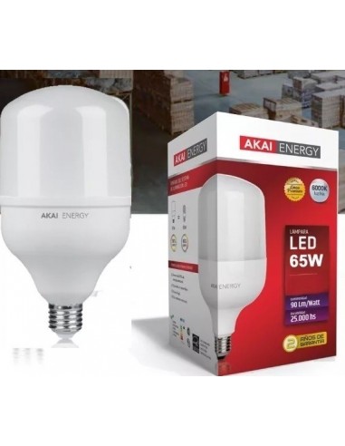 Lampara  T  Alta Potencia    65 W  500 W    E 40    " Akai Energy " 25 Mil Hs.  ó Similar A 105 W Bajo Consumo Heavy Duty  