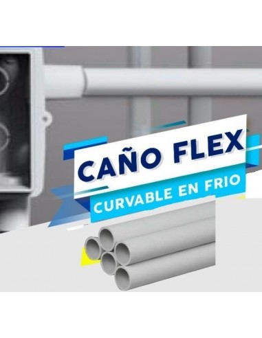 Caño  Flex  * Curvable   Gris   20 Mm       X  3  Mts   - Normalizado Sin Sello