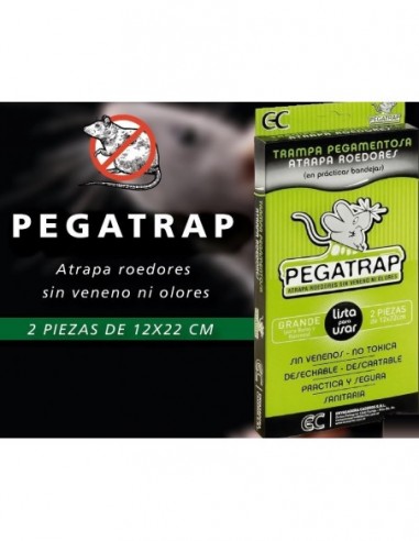 Raticida       " Pegatrap "   Trampa  Pegamentosa      6 *   8 Cm Estuche  X  2   Trozos