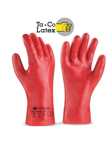 Guante  Pvc   Rojo   Largo  30 Cm          " Tacolatex "    Iind.  Arg.