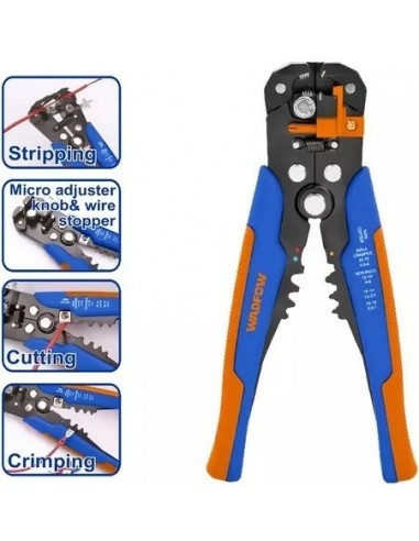 Pinza   Crimpeadora  8"   3 En 1 Para  Terminales  Y Pela Cable    * Wadfow