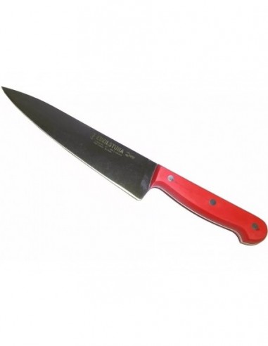 Cuchillo   Mango   Rojo     10" -  25     Cm    " Cocina  "  " Eskilstuna "  Ac. Carb. -  Ind. Arg.  