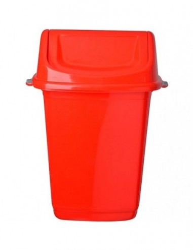 Cesto  De  Residuos   50  Lts  53 * 57 * 65   Rojo      Tapa  Vaiven  " Gemplast "