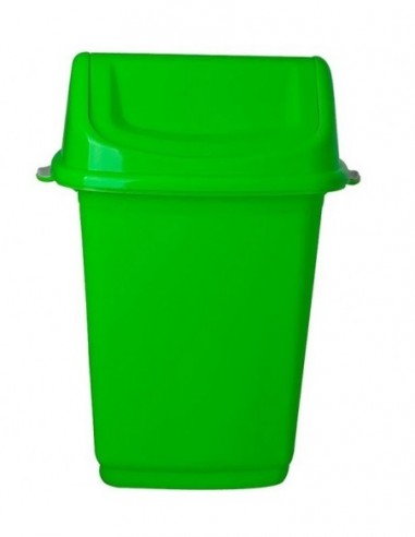 Cesto  De  Residuos   50  Lts  53 * 57 * 65   Verde   Tapa  Vaiven  " Gemplast "