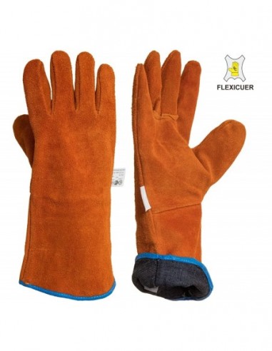 Guante  Soldador  Descarne Marron -  Y Kevlar   " Flexicuer "