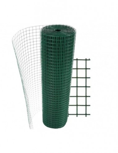 Tejido  Malla  Soldada  Forrado  * Pvc Verde  13 * 13  0.91 Cm  Rollo De  X 20 Mts * Imported