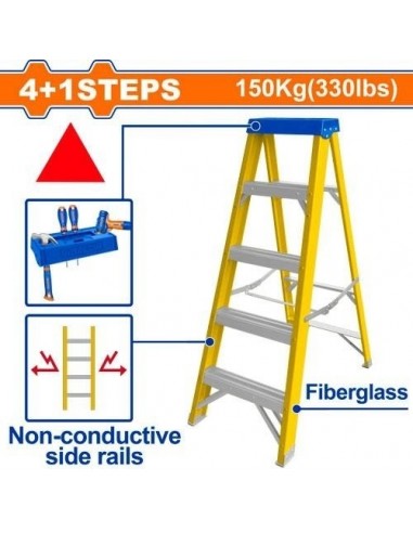 Escalera      Fibra     Dielectrica    5   Escalones    1,29    Mts    150 Kg   " Wadfow   "   Peso 7 Kg  