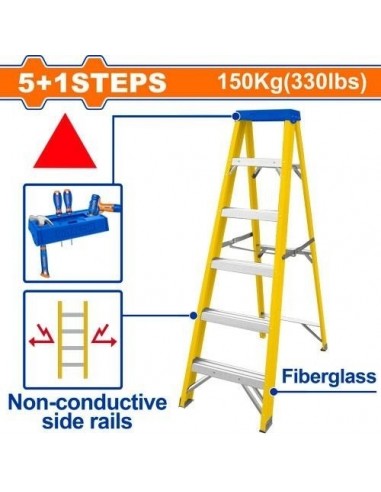 Escalera      Fibra     Dielectrica    6   Escalones    1,55    Mts    150 Kg   " Wadfow   "   Peso 8 Kg  