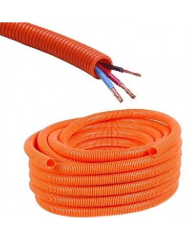 Caño    Corrugado   * Naranja   7/8 " 22 Mm-  Rollo   * 25 Mts             * Idt