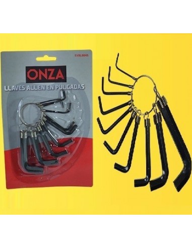 Llaves  Allen   En  Llavero   10 Und. Pulgadas            " Onza "   