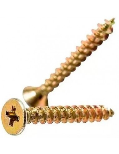 Tornillo  " Fix  -  Mitto "    5      X    35  ( 3,2 Mm)  Dorado   Caja  300   Unid    P/ Madera 