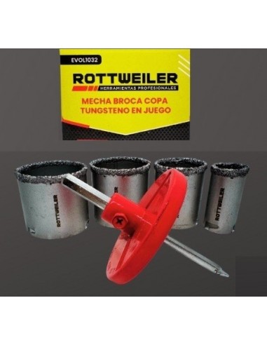 Broca    De   Tungsteno       Jgo Kit  5    Piezas   Base + Eje + Brocas 33.53.67.73  * Rottweiler