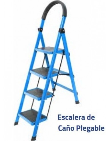 Escalera      De  Caño  Plegable   4  Escalones    0,95 Mts    * 