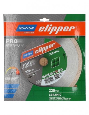 Disco  Diamantado   Liso   P/ Cortaceramica  Tr232 L     230 Mm   " Clipper - Porcelanato Supreme "- Sain Gobain